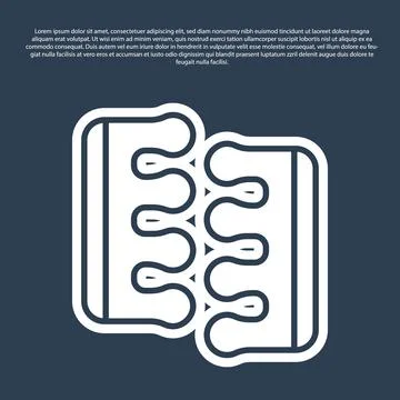 Blue line Toe separator for pedicure icon isolated on blue background. Vector Stock Illustration
