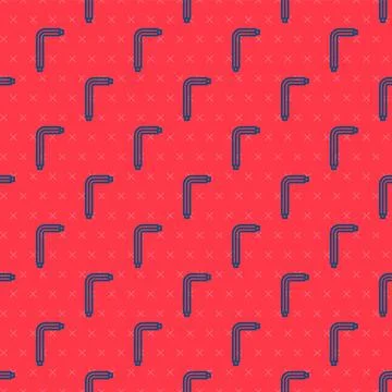Blue line Tool allen keys icon isolated seamless pattern on red background Illustrazione stock