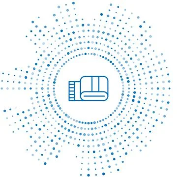 Blue line Towel stack icon isolated on white background. Abstract circle random 스톡 일러스트