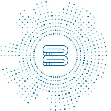 Blue line Towel stack icon isolated on white background. Abstract circle random 스톡 일러스트