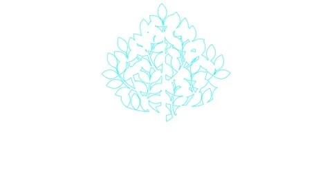 Blue line tree white Stock Footage 265432776