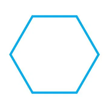 Blue line vector polygon icon isolated on white background Stock Illustration