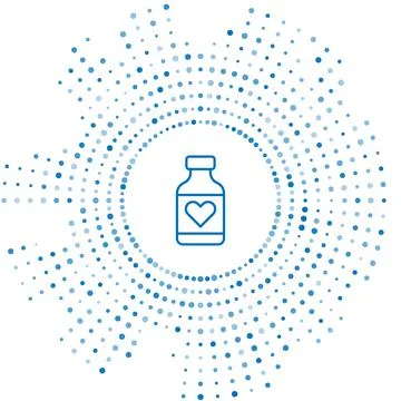 Blue line Vitamin complex of pill capsule icon isolated on white background 스톡 일러스트