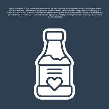 Blue line Vitamin complex of pill capsule icon isolated on blue background... Stock Illustration