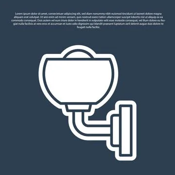 Blue line Wall lamp or sconce icon isolated on blue background. Wall lamp light Stock Illustration