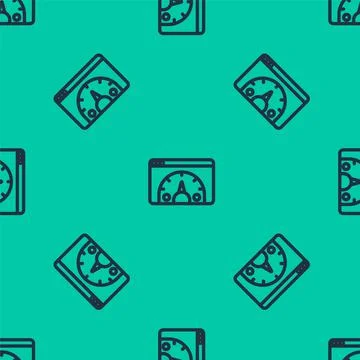 Blue line Web analytics information and development website statistic icon Illustrazione stock