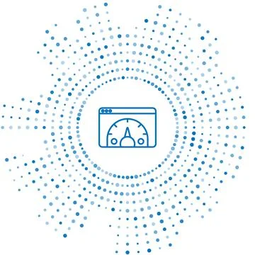 Blue line Web analytics information and development website statistic icon 스톡 일러스트