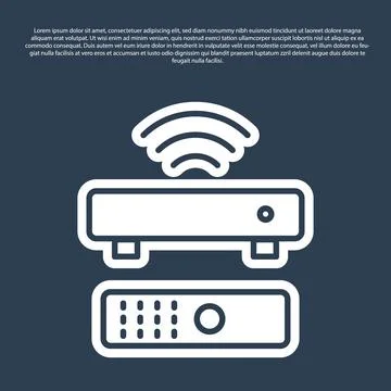 Blue line Wireless multimedia and TV box receiver and player with remote Illustrazione stock