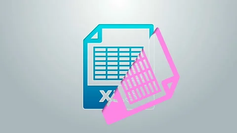 Blue line XLS file document. Download xls button icon isolated on grey Stock Footage 144966993