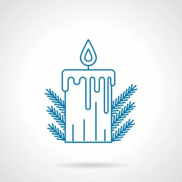 Blue line Xmas candle Stock Illustration