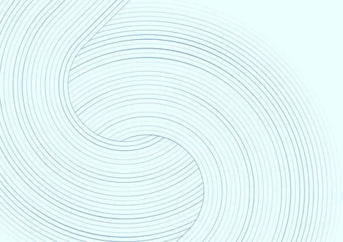 Blue linear circles abstract geometric tech background Illustrazione stock