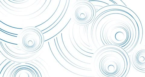 Blue linear circles abstract geometric tech background 스톡 일러스트