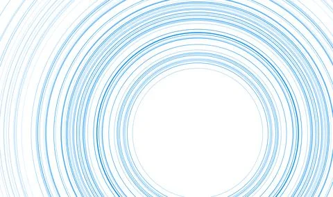 Blue linear circles abstract geometric tech background Stock Illustration