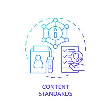 Blue linear gradient icon content standards concept Stockillustratie