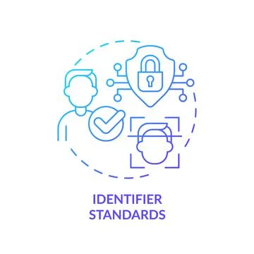 Blue linear gradient icon identifier standards concept Stock Illustration
