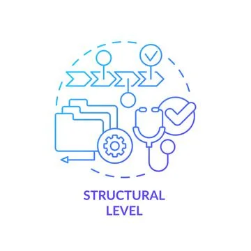 Blue linear gradient icon structural level concept Illustrazione stock