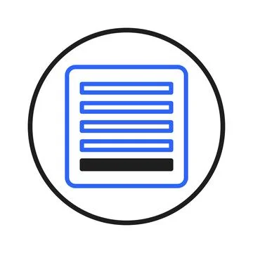 Blue lined square icon representing structured information with various lev.. Stock Illustration