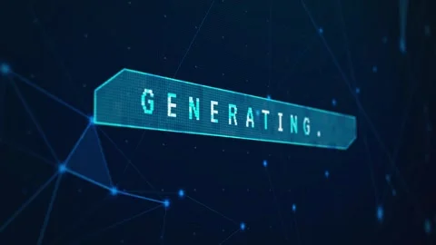 Blue lines and dots technology background. Artificial intelligence generating Stock Footage 255820091