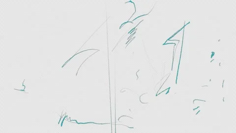 Blue lines and interference on a black screen. Stock video with distortion and Stock Footage 282495634