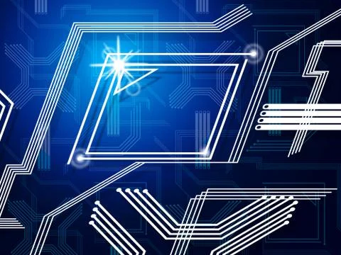 Blue Lines Background Shows Information Pathways And Web Stock Illustration
