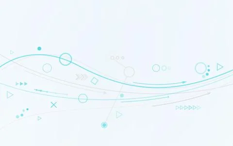 Blue lines, circles and different symbols Stock Illustration