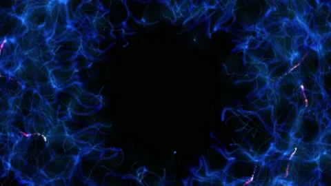 Blue lines on a dark background and a dark spot in the centre of the screen. The Stock Footage 236775176