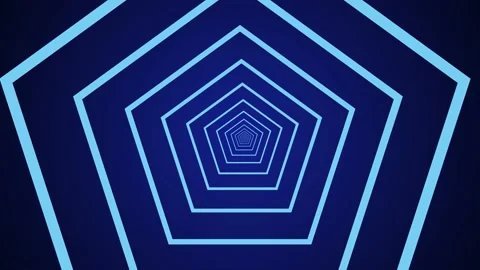 Blue lines on a dark background forming a Pentagon movement tunnel Stock Footage 130246976