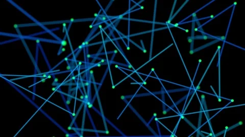 Blue lines with dots. Seamless loop Stock Footage 111557771