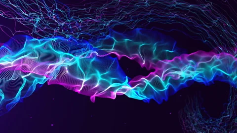 Blue Lines with Particles Loop Background Video stock 90261696