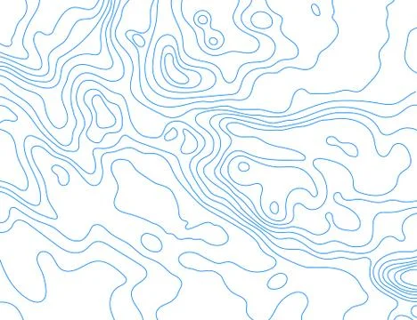 Blue lines of the relief map  . Stock Illustration