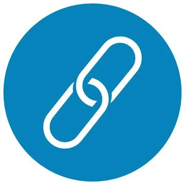 Blue link button icon isolated on white background . Link icon Illustrazione stock