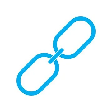 Blue link flat vector icon isolated on white background Stock Illustration