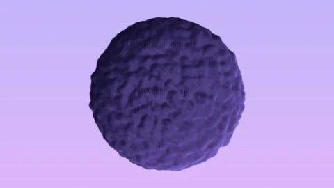 Blue liquid ball sphere with volcanic surface Vídeo Stock 88221719