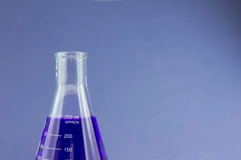 Blue liquid in beaker Stock Photos
