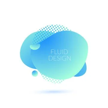 Blue liquid blob. Dynamic fluid shapes. Aqua modern trendy poster 库存插图