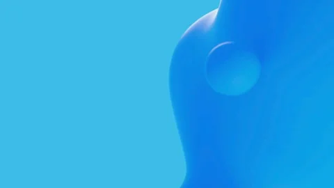 Blue liquid bubbles flow and merge on light background Video stock 333834336