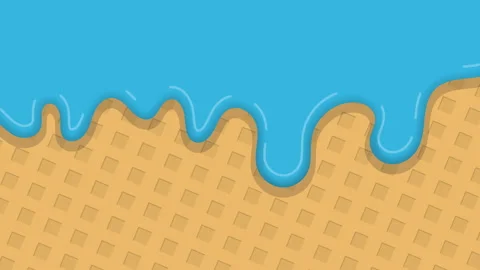Blue liquid dripping over a waffle texture background. 4K motion animation Stock Footage 282246251