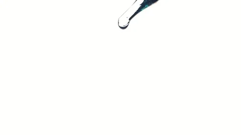 Blue liquid drop from glass dropper on white background Stock-Footage 89647382