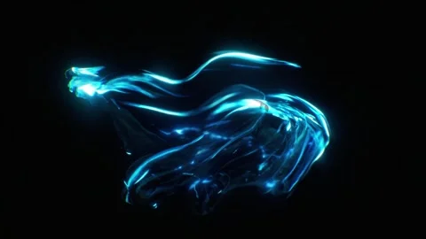 Blue Liquid Energy Flow Logo Reveal Animation with Glowing Plasma Light Streak Stock Footage 340842173