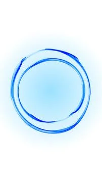Blue liquid glass ring on a clean white background, minimal abstract design.. Stock Illustration