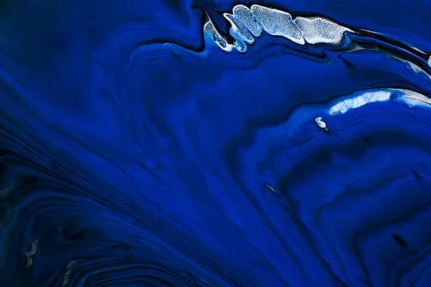 Blue liquid marble background abstract flowing texture Stock Illustration