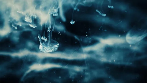 Blue liquid mixed with water Video stock 130711424