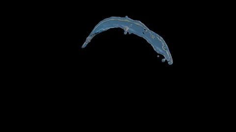 Blue liquid that moves smoothly in a circle on a black background. Vidéo 302792262