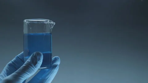 Blue liquid solution at clinic. Stock Footage 249804213