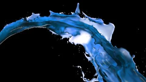 Blue liquid splash on a black background stock photo Stock Illustration