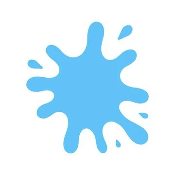 Blue Liquid Splash Blob Icon, Paint Color Water Droplet Element Vector Ilustração Stock