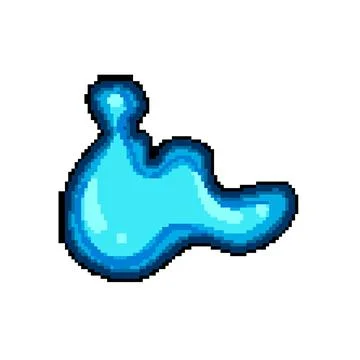 Blue liquid splash drawing creating abstract blob shape Stock Illustration