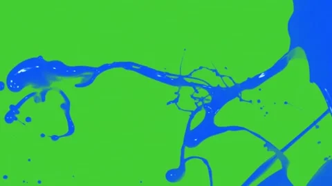 Blue Liquid Splash Transition on Green Screen Chroma Key Stock Footage 336713634