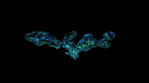Blue Liquid splashing,water drop against black background.Springs,river,lake,sea Stock Footage