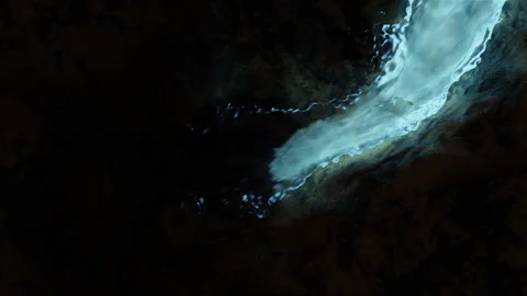 Blue Liquid Stream of glowing water Stock Footage 253606546